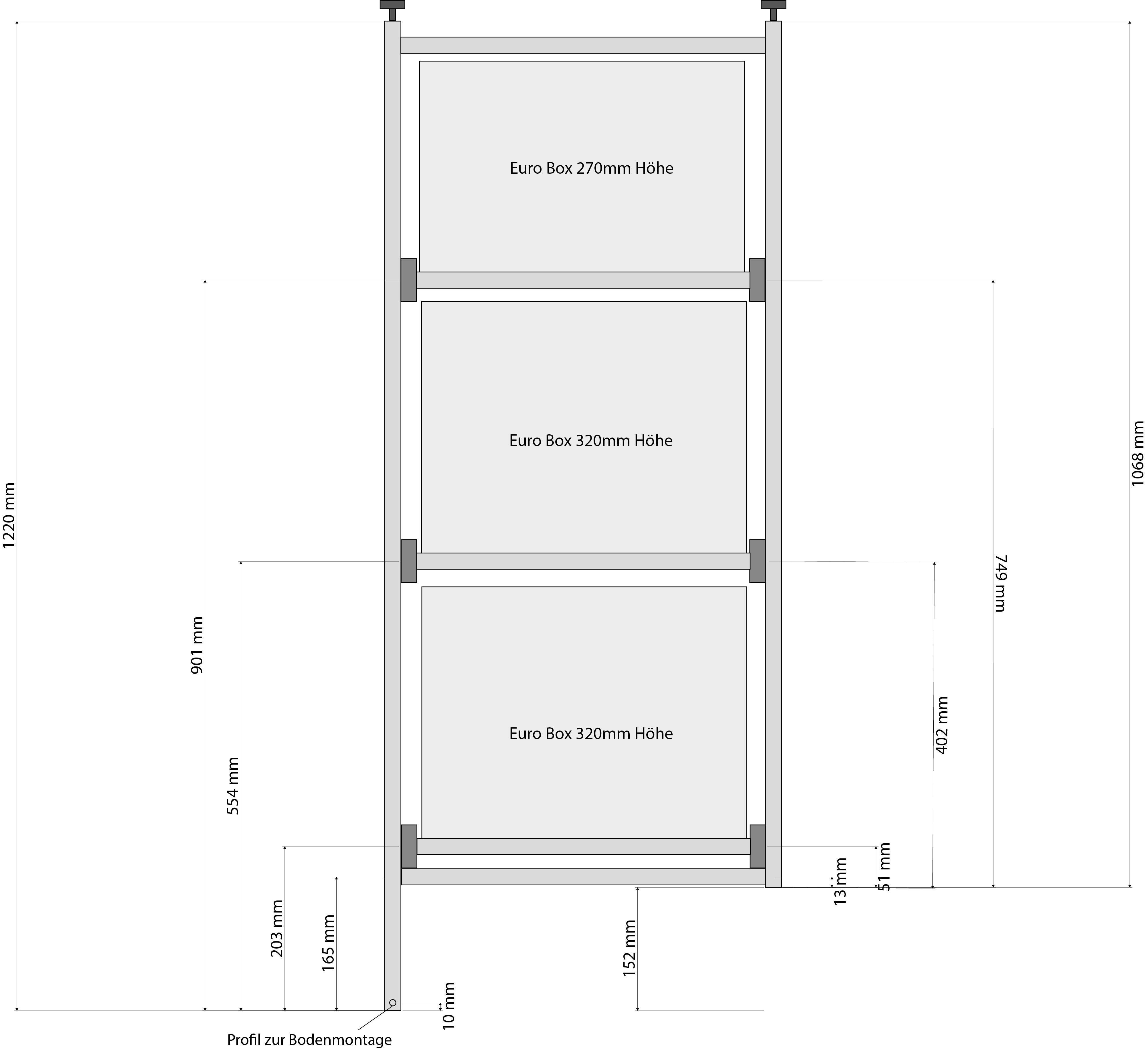 Chausson 640 husbilshylla med utdragbara lådor